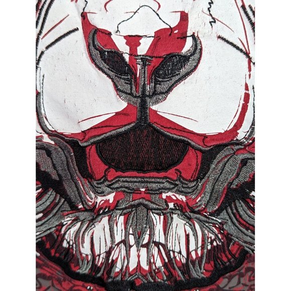 Knockout Jeans AOP Embroidered Tiger Head Hip Hop Streetwear 4XL Red Graphic Tee - Picture 4 of 6